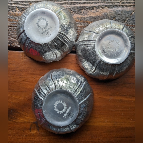 3 Martha Stewart Silver Floral Nut Bowls - Picture 6 of 12